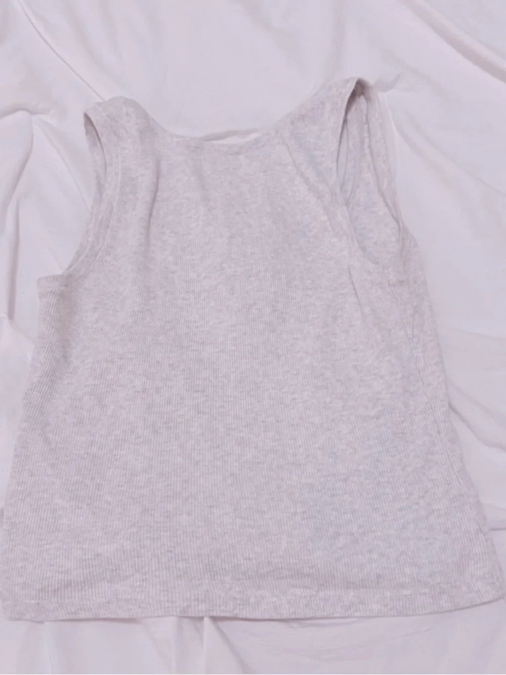 Cozy Heathered Ribbed Tank & Lounge Pants Set - Light Grey XS